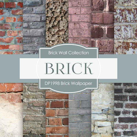 Brick Wallpaper Digital Paper DP1998 - Digital Paper Shop