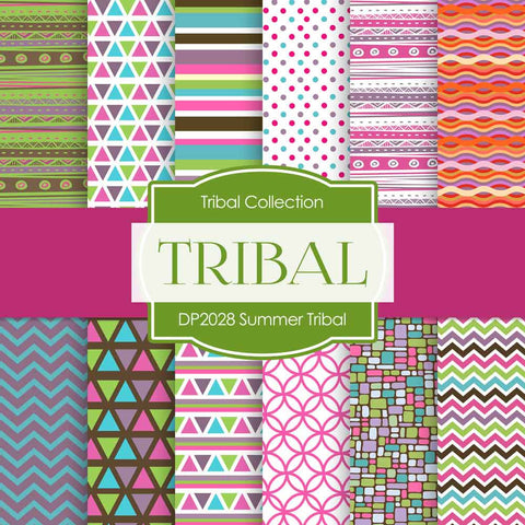 Summer Tribal Digital Paper DP2028 - Digital Paper Shop