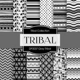 Gray Tribal Digital Paper DP2037 - Digital Paper Shop