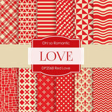 Red Love Digital Paper DP2068 - Digital Paper Shop