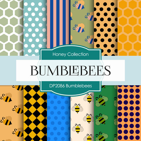 Bumblebees Digital Paper DP2086 - Digital Paper Shop