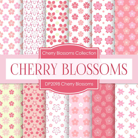 Cherry Blossoms Digital Paper DP2098 - Digital Paper Shop