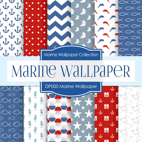 Marine Wallpaper Digital Paper DP2102 - Digital Paper Shop