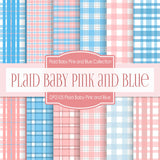 Plaid Baby Pink and Blue Digital Paper DP2105 - Digital Paper Shop