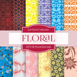 Soft Floral Damask Digital Paper DP2130 - Digital Paper Shop