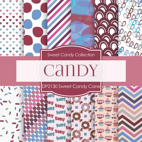 Sweet Candy Cane Digital Paper DP2130 - Digital Paper Shop - 1