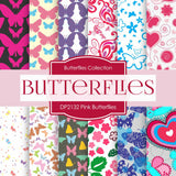 Pink Butterflies Digital Paper DP2132 - Digital Paper Shop