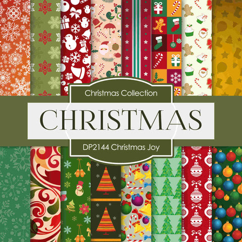 Christmas Joy Digital Paper DP2144 - Digital Paper Shop