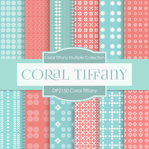 Coral Tiffany Digital Paper DP2150 - Digital Paper Shop