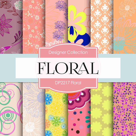 Floral Digital Paper DP2217 - Digital Paper Shop