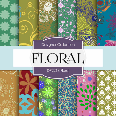 Floral Digital Paper DP2218 - Digital Paper Shop