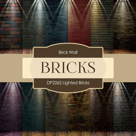 Lighted Bricks Digital Paper DP2262 - Digital Paper Shop