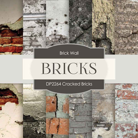 Cracked Bricks Digital Paper DP2264A - Digital Paper Shop