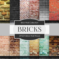 Brick Wall Wood Digital Paper DP2274A - Digital Paper Shop