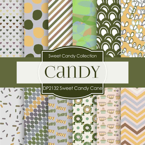 Sweet Candy Cane Digital Paper DP2432 - Digital Paper Shop