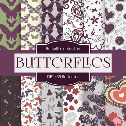 Butterflies Digital Paper DP2435 - Digital Paper Shop