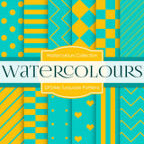 Turquoise Patterns Digital Paper DP2446 - Digital Paper Shop