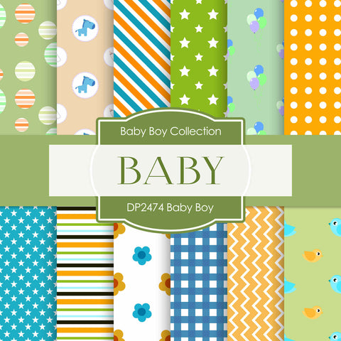 Baby Boy Digital Paper DP2474 - Digital Paper Shop