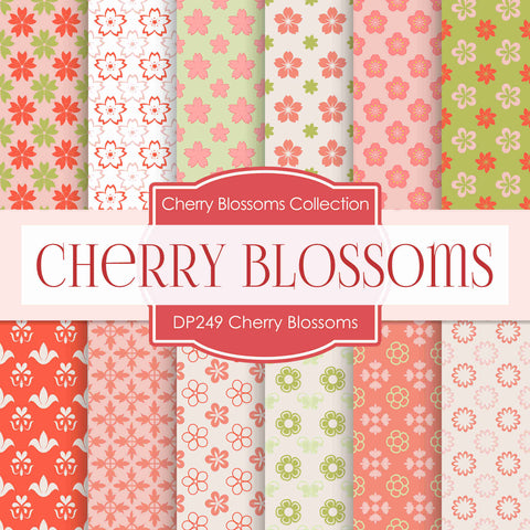 Cherry Blossoms Digital Paper DP249 - Digital Paper Shop