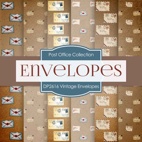 Vintage Envelopes Digital Paper DP2616 - Digital Paper Shop