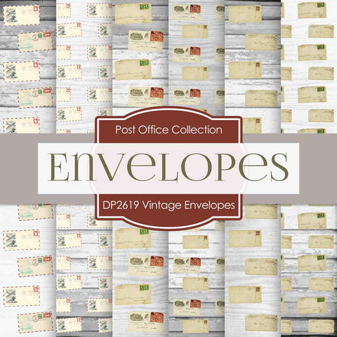 Vintage Envelopes Digital Paper DP2619 - Digital Paper Shop