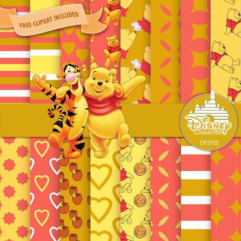 Winnie The Pooh Digital Paper DP2705 - Digital Paper Shop