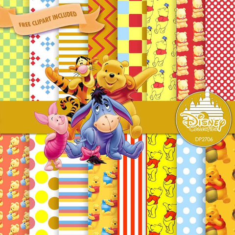 Winnie The Pooh Digital Paper DP2706 - Digital Paper Shop