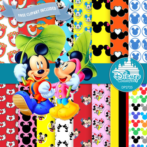 Mickey Couple Digital Paper DP2725 - Digital Paper Shop - 1