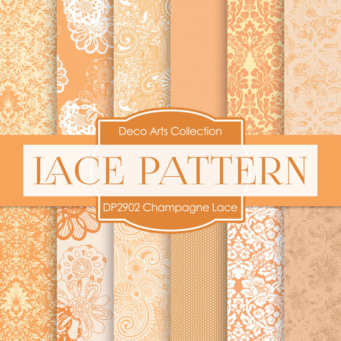 Champagne Lace Digital Paper DP2902 - Digital Paper Shop