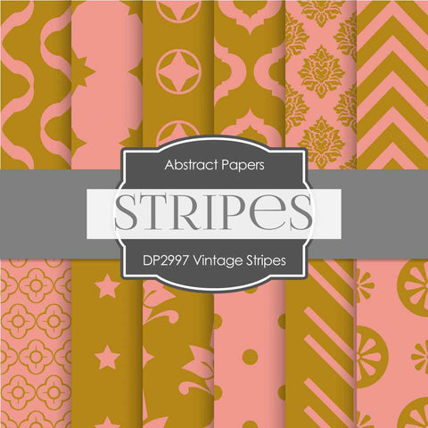 Vintage Stripes Digital Paper DP2997 - Digital Paper Shop