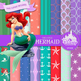 The Little Mermaid Digital Paper DP3028 - Digital Paper Shop