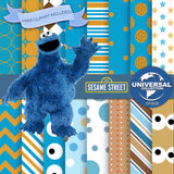 Cookie Monster Digital Paper DP3033 - Digital Paper Shop - 1