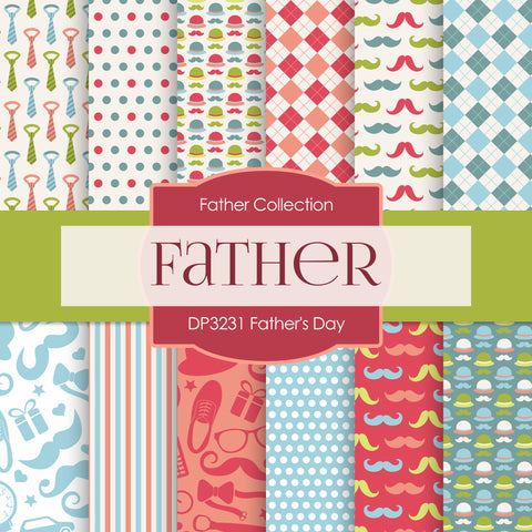 Father's Day Digital Paper DP3231 - Digital Paper Shop