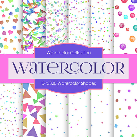 Watercolor Shapes Digital Paper DP3320 - Digital Paper Shop
