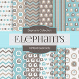 Elephants Party Digital Paper DP3333 - Digital Paper Shop