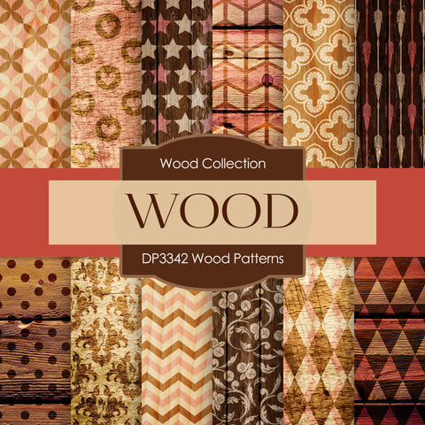 Wood Patterns Digital Paper DP3342 - Digital Paper Shop
