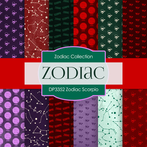 Zodiac Scorpio Digital Paper DP3352 - Digital Paper Shop