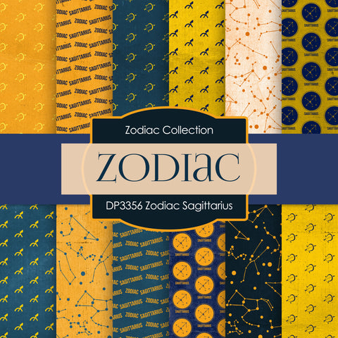 Zodiac Sagittarius Digital Paper DP3356 - Digital Paper Shop