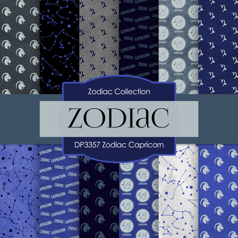 Zodiac Capricorn Digital Paper DP3357 - Digital Paper Shop