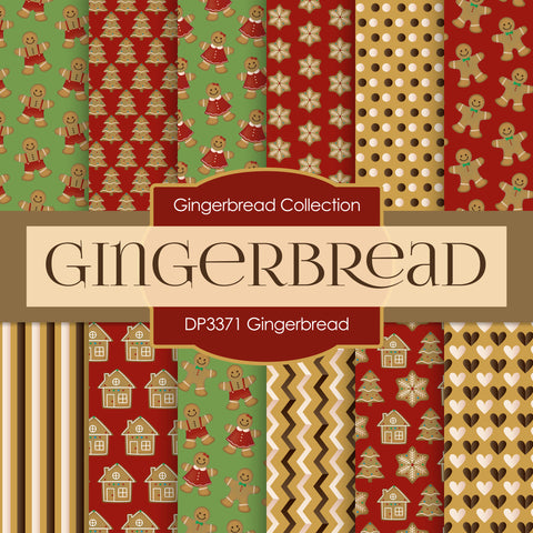 Gingerbread Digital Paper DP3371 - Digital Paper Shop
