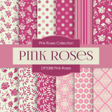 Pink Roses Digital Paper DP3388 - Digital Paper Shop