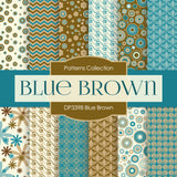 Blue Brown Digital Paper DP3398 - Digital Paper Shop