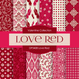 Love Red Digital Paper DP3408 - Digital Paper Shop