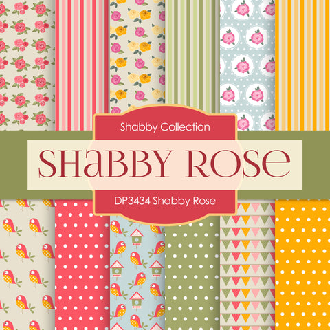 Shabby Rose Digital Paper DP3434 - Digital Paper Shop