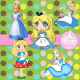 Alice In Wonderland Digital Paper DP3562 - Digital Paper Shop