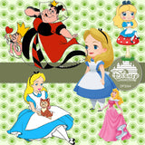 Alice In Wonderland Digital Paper DP3564 - Digital Paper Shop