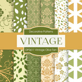 Vintage Olive Tan Digital Paper DP3611 - Digital Paper Shop