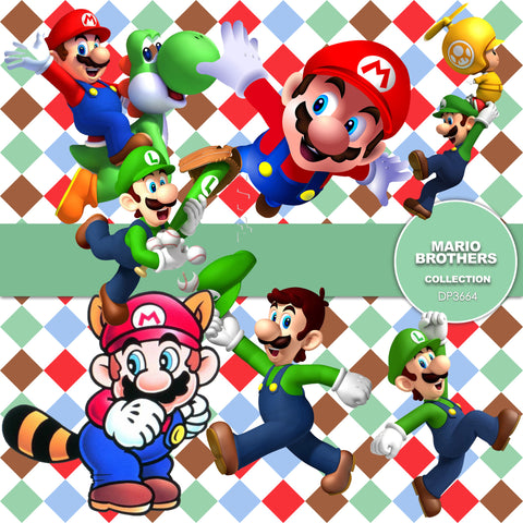 Mario Brothers Digital Paper DP3664 - Digital Paper Shop - 1