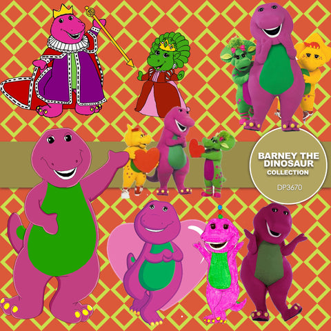 Barney The Dinosaur Digital Paper DP3670 - Digital Paper Shop - 1