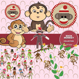 Sock Monkey Digital Paper DP3684 - Digital Paper Shop - 1